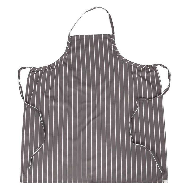 Chef Works مئزر طهاة إنجليزي للجنسين من شيف ووركس، رمادي مع خط أبيض، مقاس واحد - Image 4